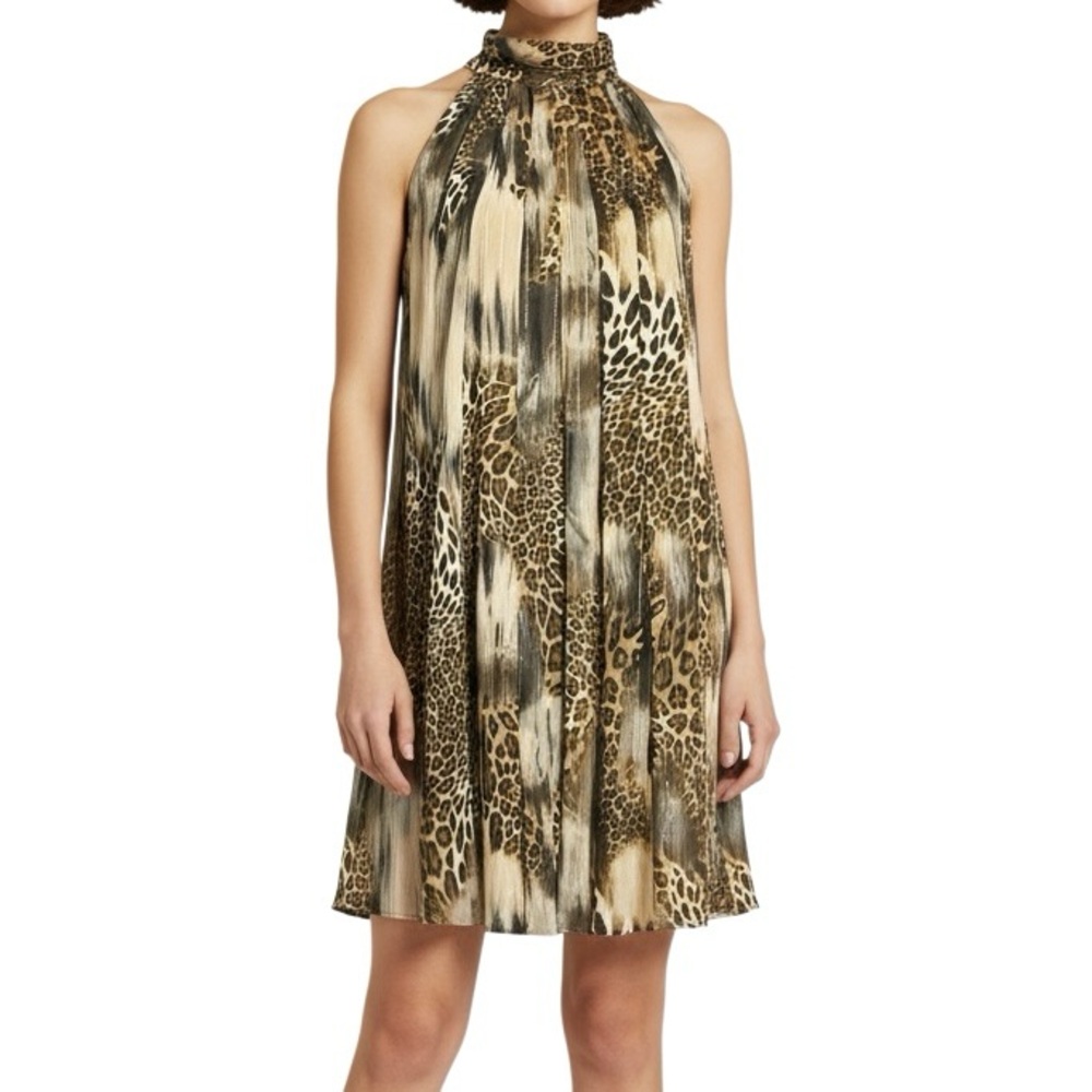Joseph Ribkoff Dress 8 Cheetah Print Chiffon Mini